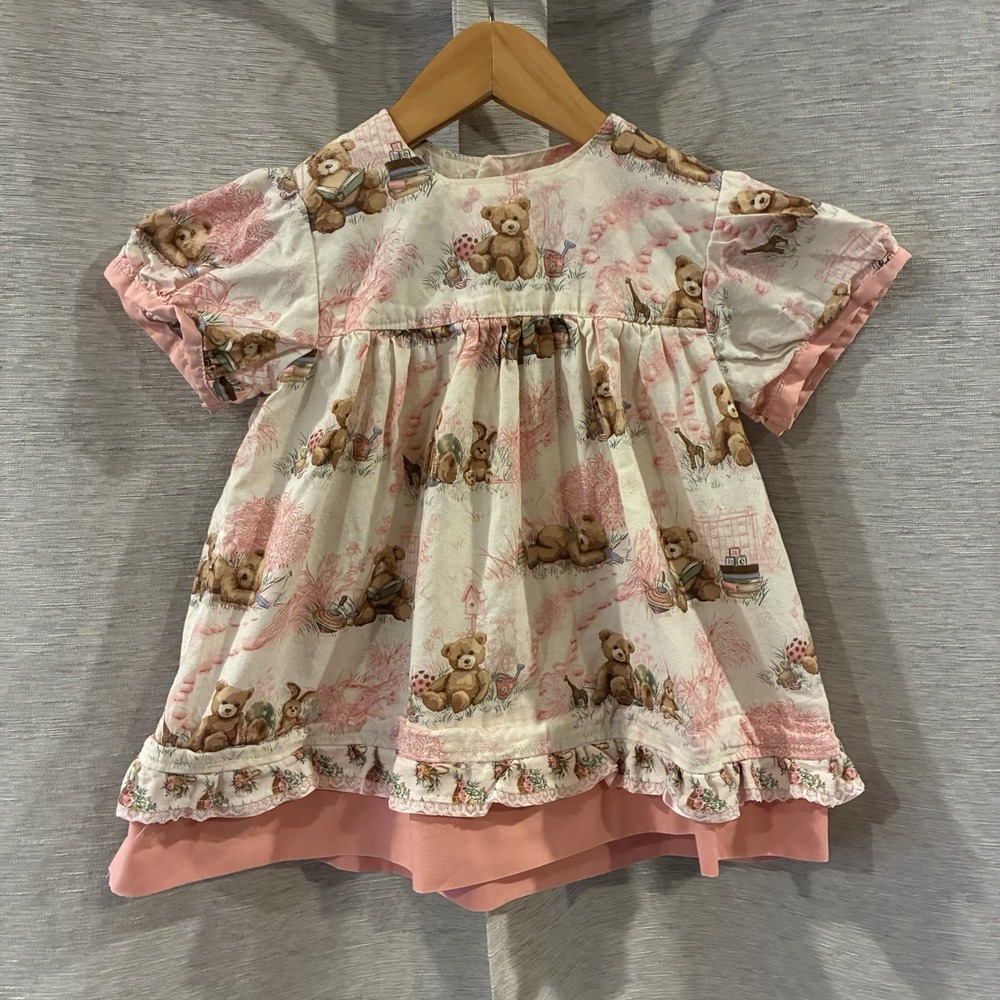 Handmade Baby Bear Little Girls Dress Precious